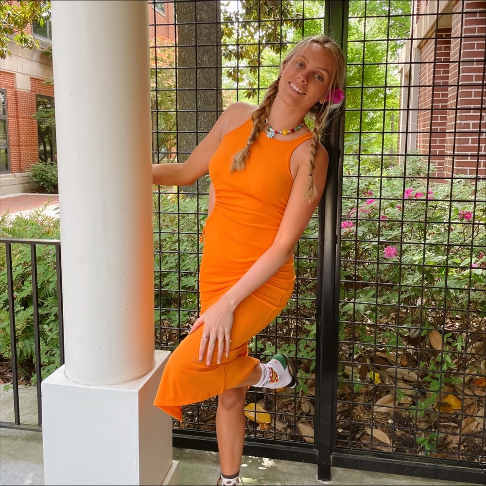 Princess Polly orange maxi dress